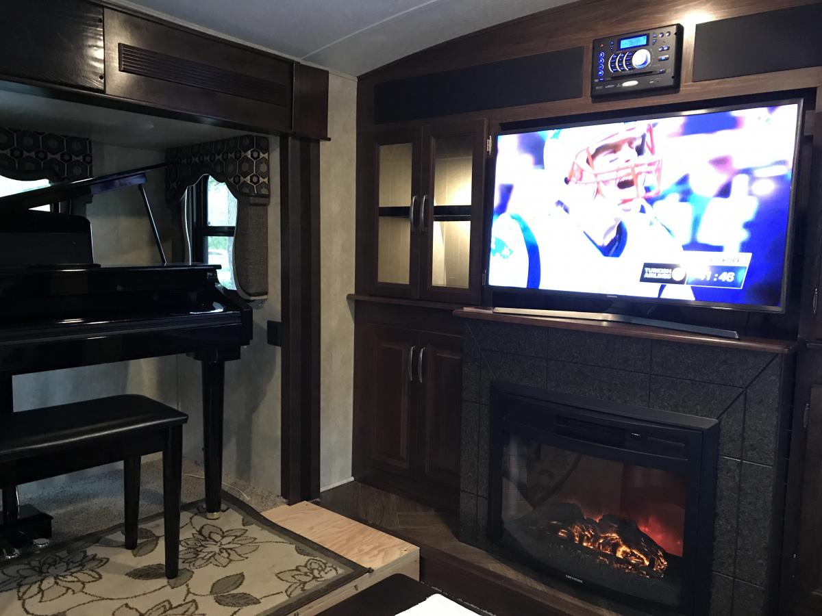 watching the Super Bowl in our new 5th wheel...