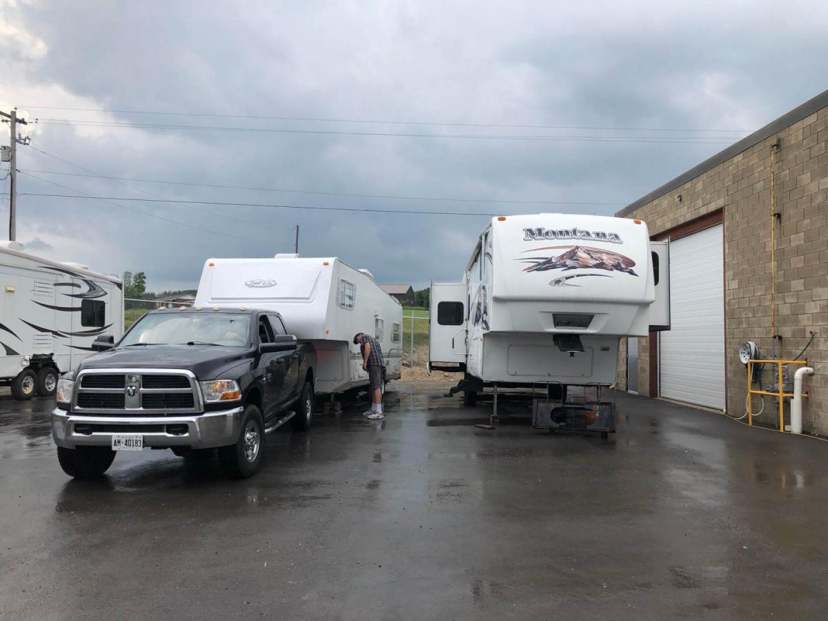 We took our old trailer for repairs and they had me park beside (what was to become) our new Montana. Good sales tactic!