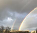 beautiful double rainbow over Skokomish River